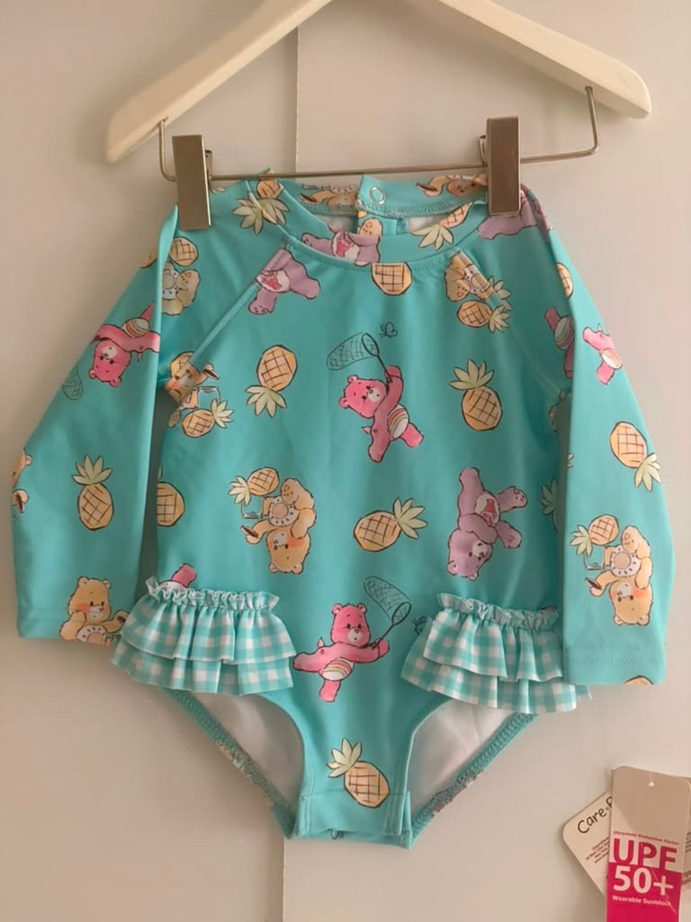Care Bears Baby Girl Rashguard One-Piece Swimsuit | 6-9 months
